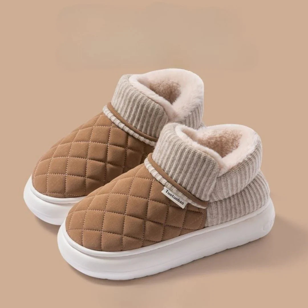 Plush winter slippers with thick non-slip soles - Olaf