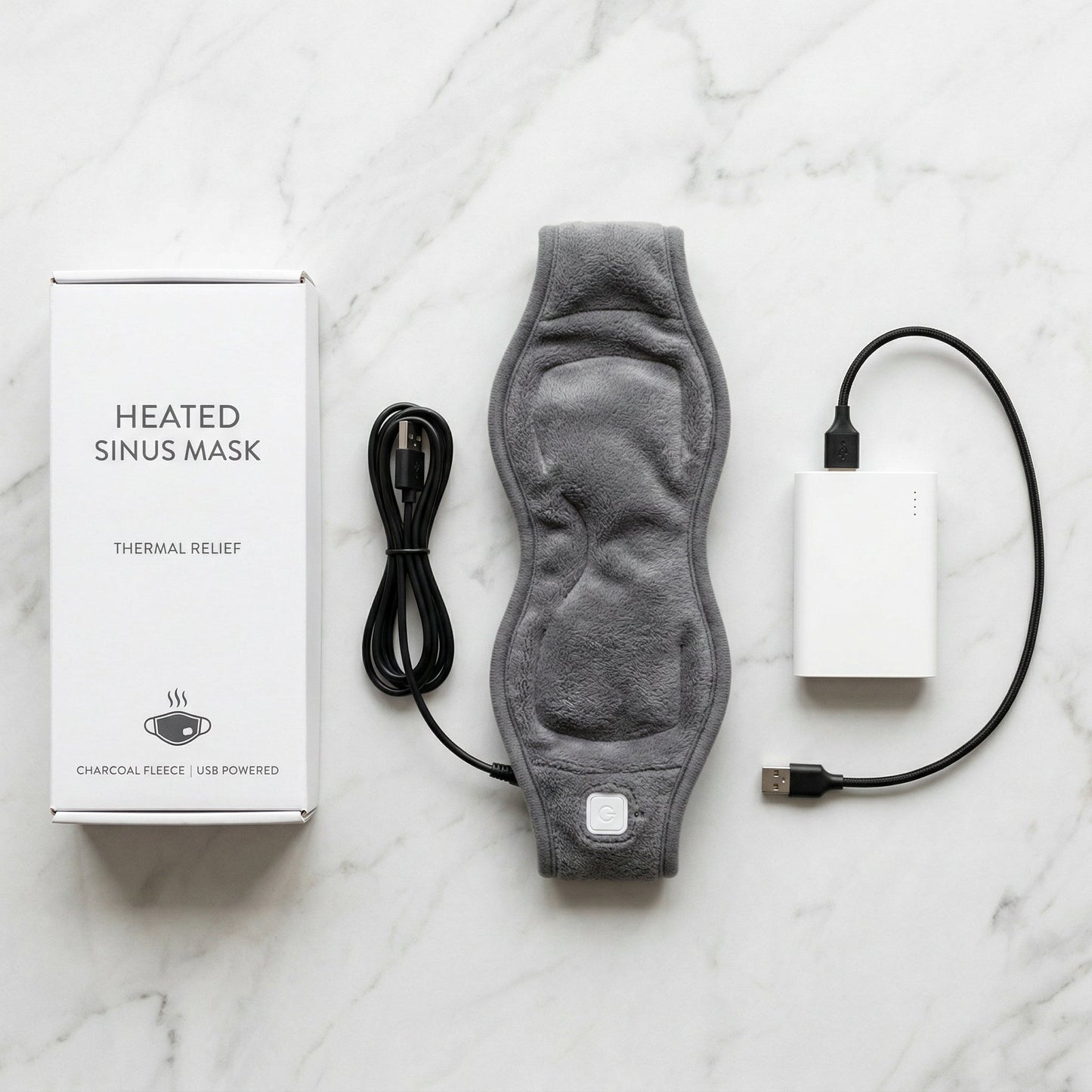 Masque Chauffant Electrique - Soulagement Sinus & Migraines - ThermoSinus Pro