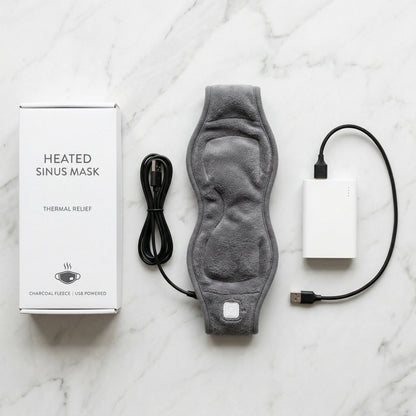 Masque Chauffant Electrique - Soulagement Sinus & Migraines - ThermoSinus Pro