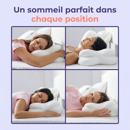 ELLOW™ - oreiller ergonomique breveté doté de 6 zones de sommeil
