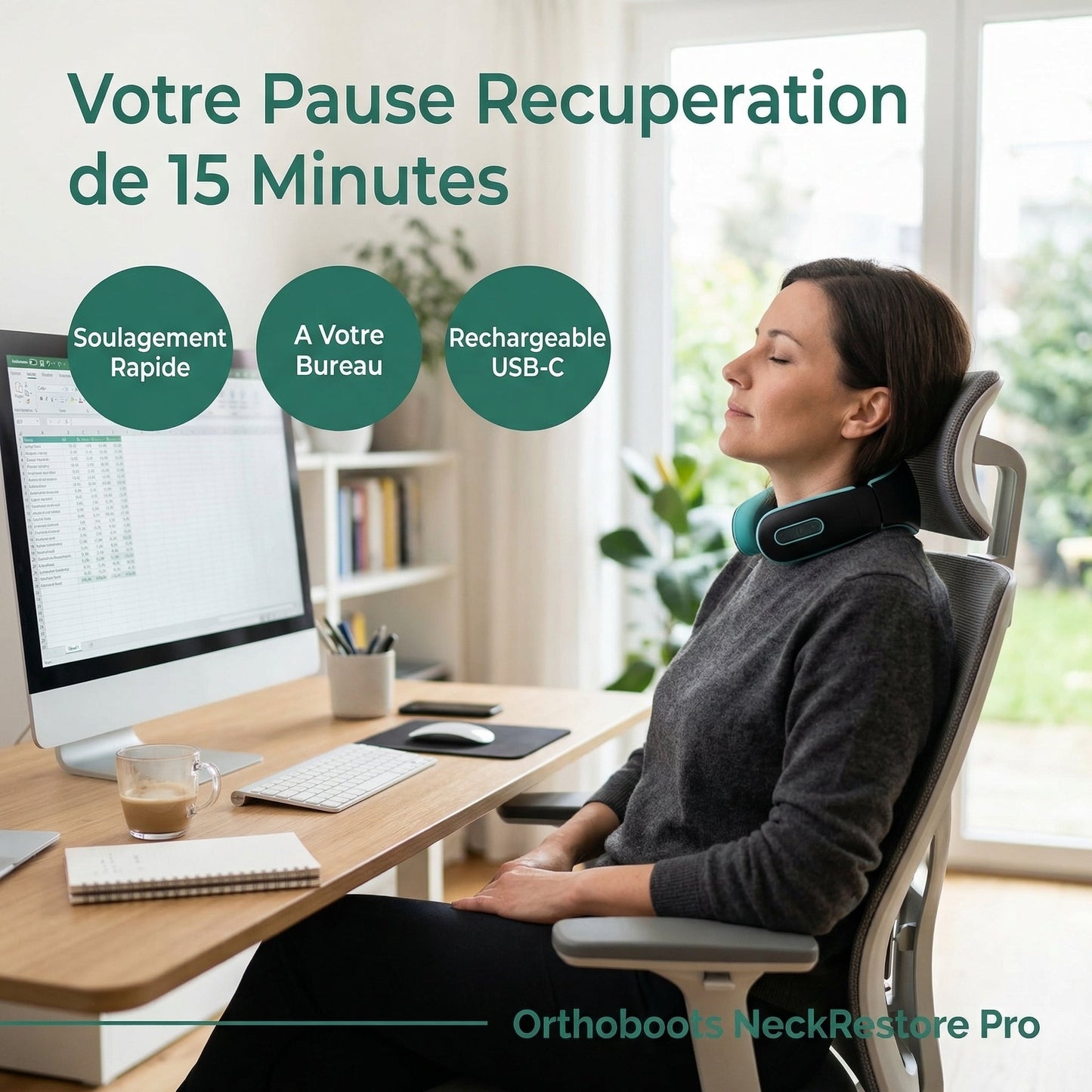 NeckRestore Pro | Systeme de Therapie Cervicale 3-en-1 TriTherapy