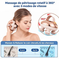 Masseur de Tete Electrique - Petrissage Profond & Soutien a la Croissance Capillaire