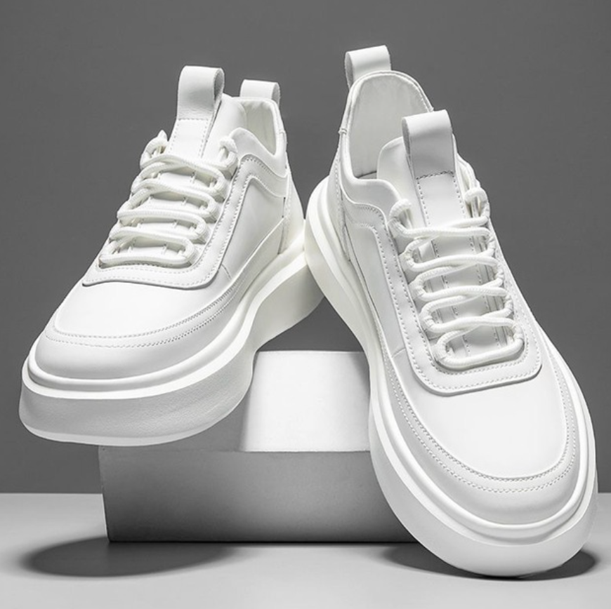 Variant image for Max: Weiße High-Top Herren Sneakers aus Leder mit Plateausohle – Bequeme Sneaker für jeden Anlass-7