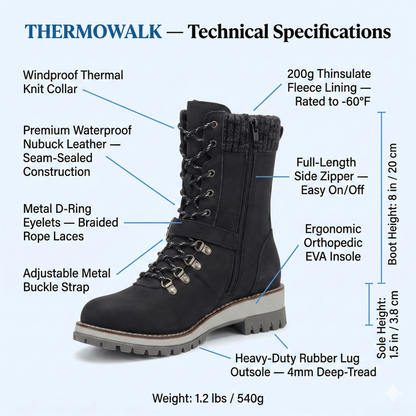 Orthopedic winter boots for women - (down to - 60°F) - ThermoWalk