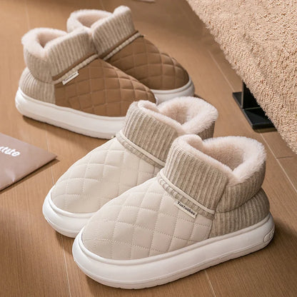 Plush winter slippers with thick non-slip soles - Olaf