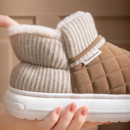 Plush winter slippers with thick non-slip soles - Olaf