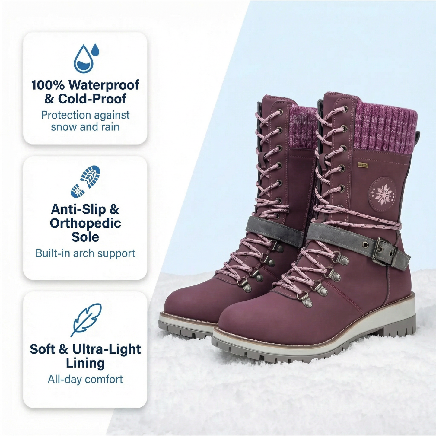 Orthopedic winter boots for women - (down to - 60°F) - ThermoWalk .