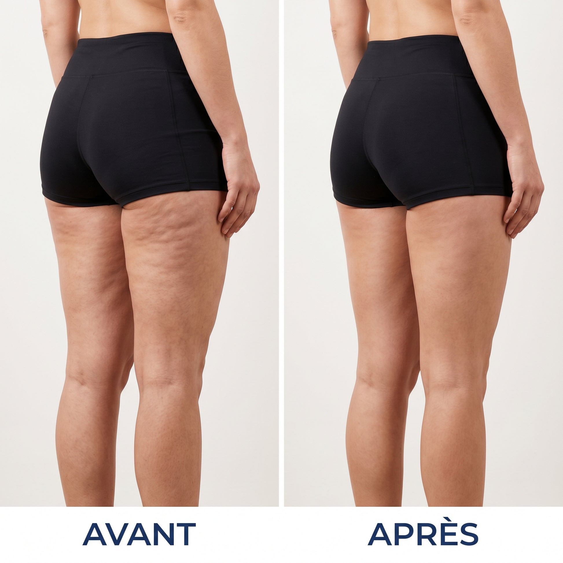 Avant Après cuisses cellulite Lumisculpt