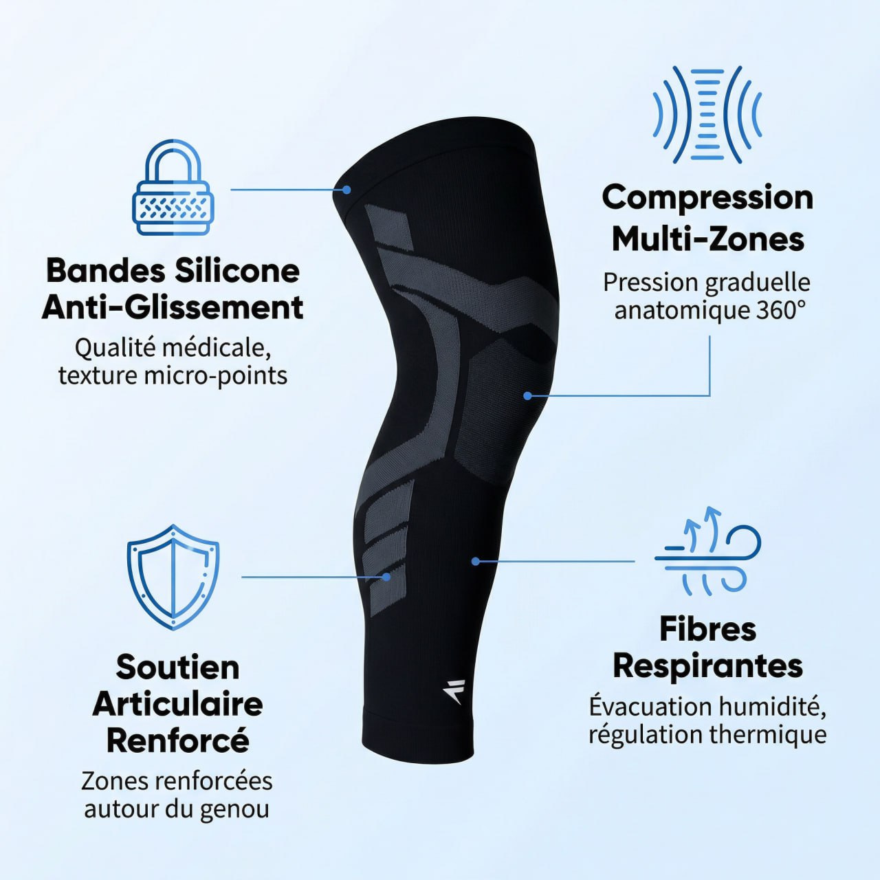 Reflex - Support de compression V2 pour les genoux et les jambes