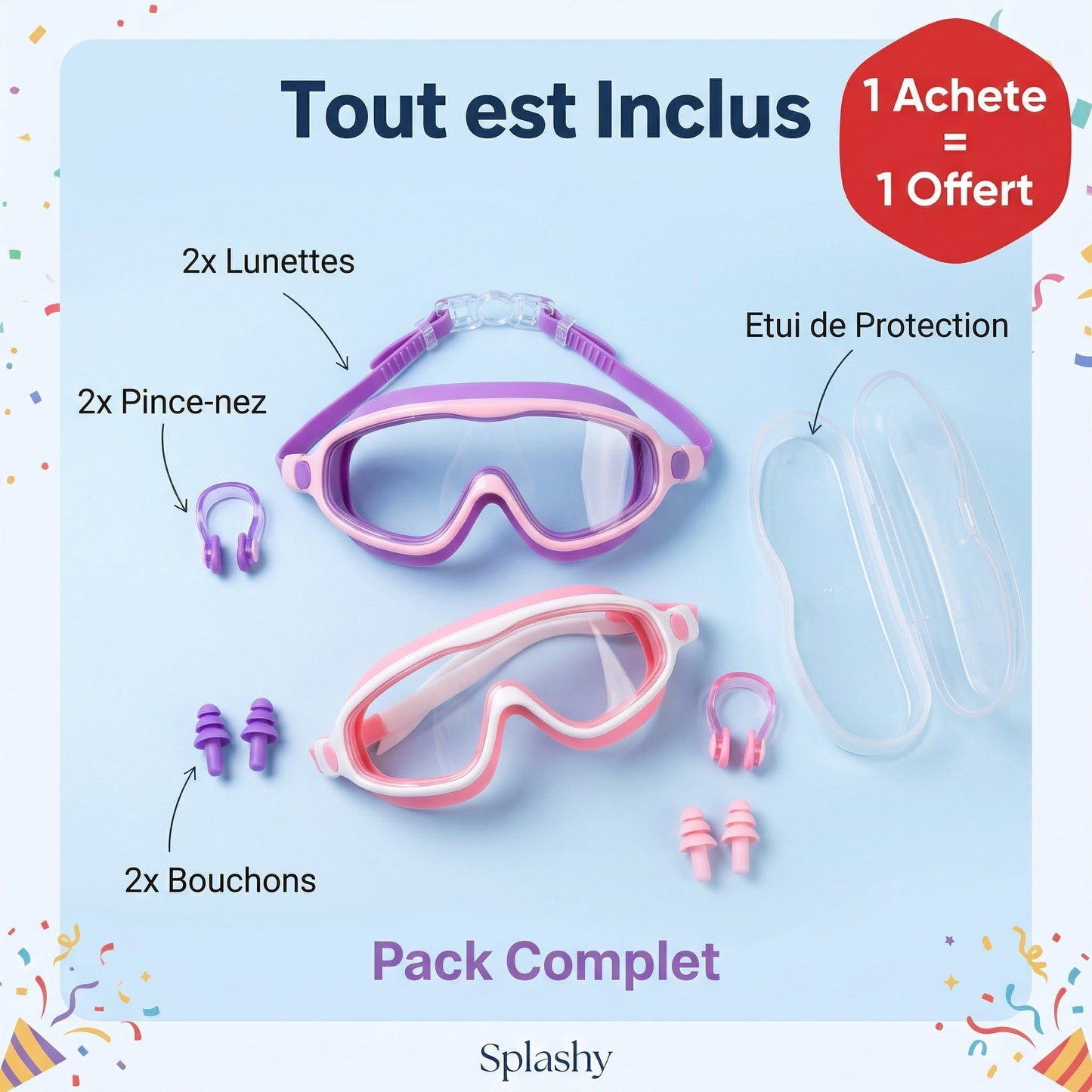 Lunettes de plongée pour enfants et adultes -  Splashy™