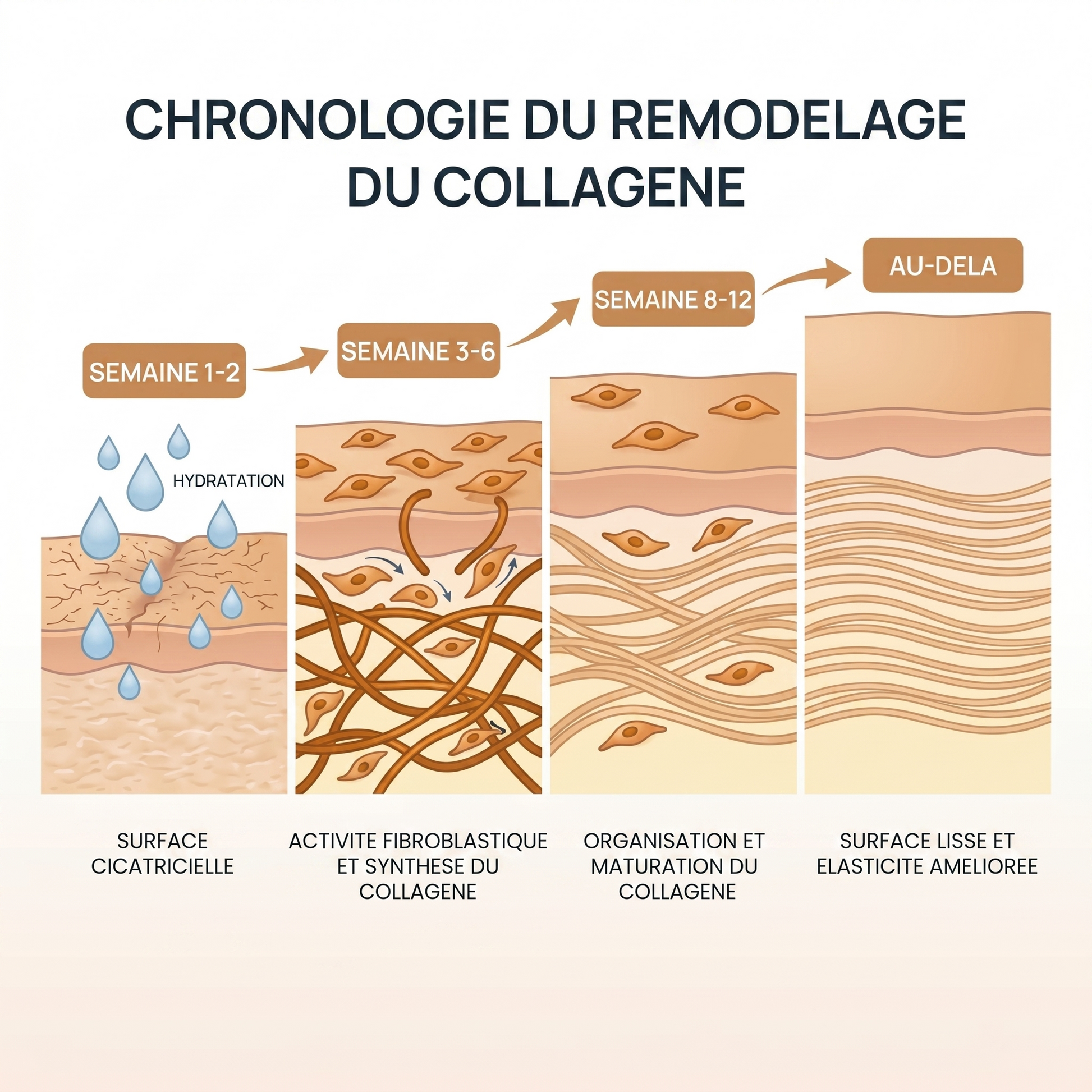 Chronologie du remodelage du collagene